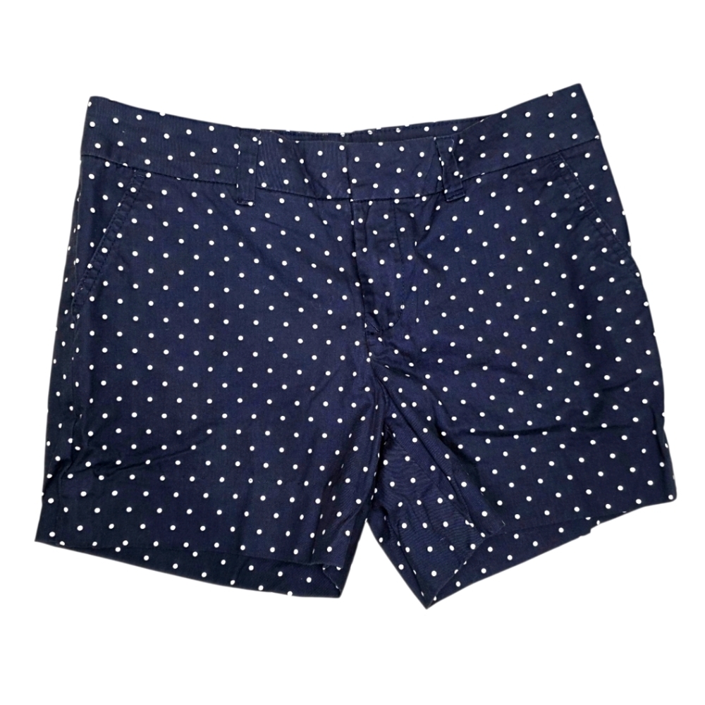 TOMMY HILFIGER Womens Sz 4 Navy Blue Polka Dot Casual Shorts